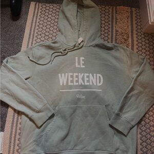 H&M Sage Green "Le Weekend" Pullover Hoodie